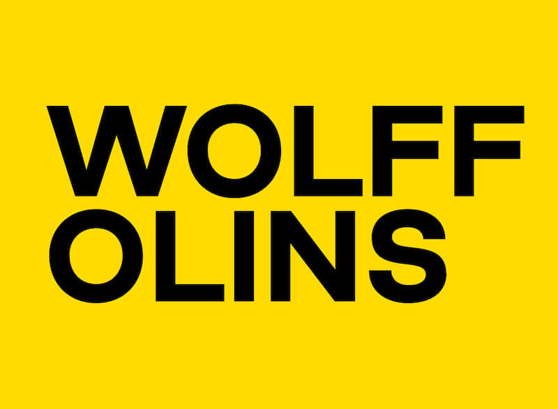 Wolff Olins Logo (name in black letters on yellow background)